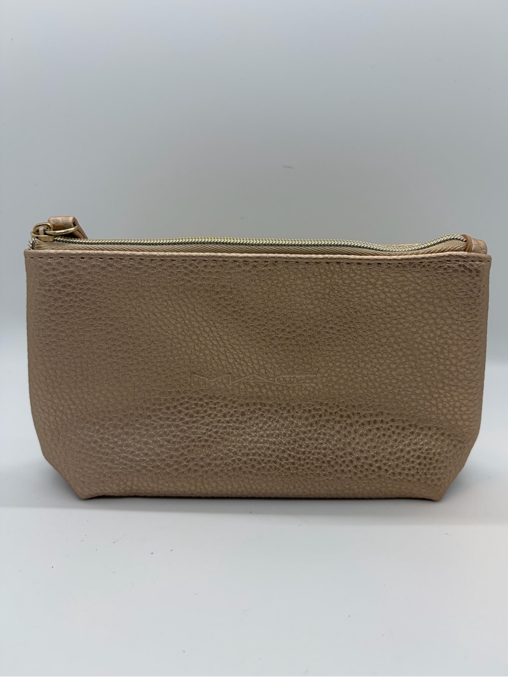 MAC Cosmetics Neutral Gold Faux Pebbled Leather Makeup Pouch